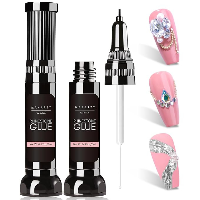 Makartt Nail Rhinestone Glue Gel, Upgrade Gel Nail Glue with Brush Pen Tip Super Strong Adhesive ... | Amazon (US)