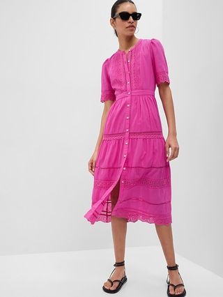 Lace Button-Up Midi Dress | Gap (US)