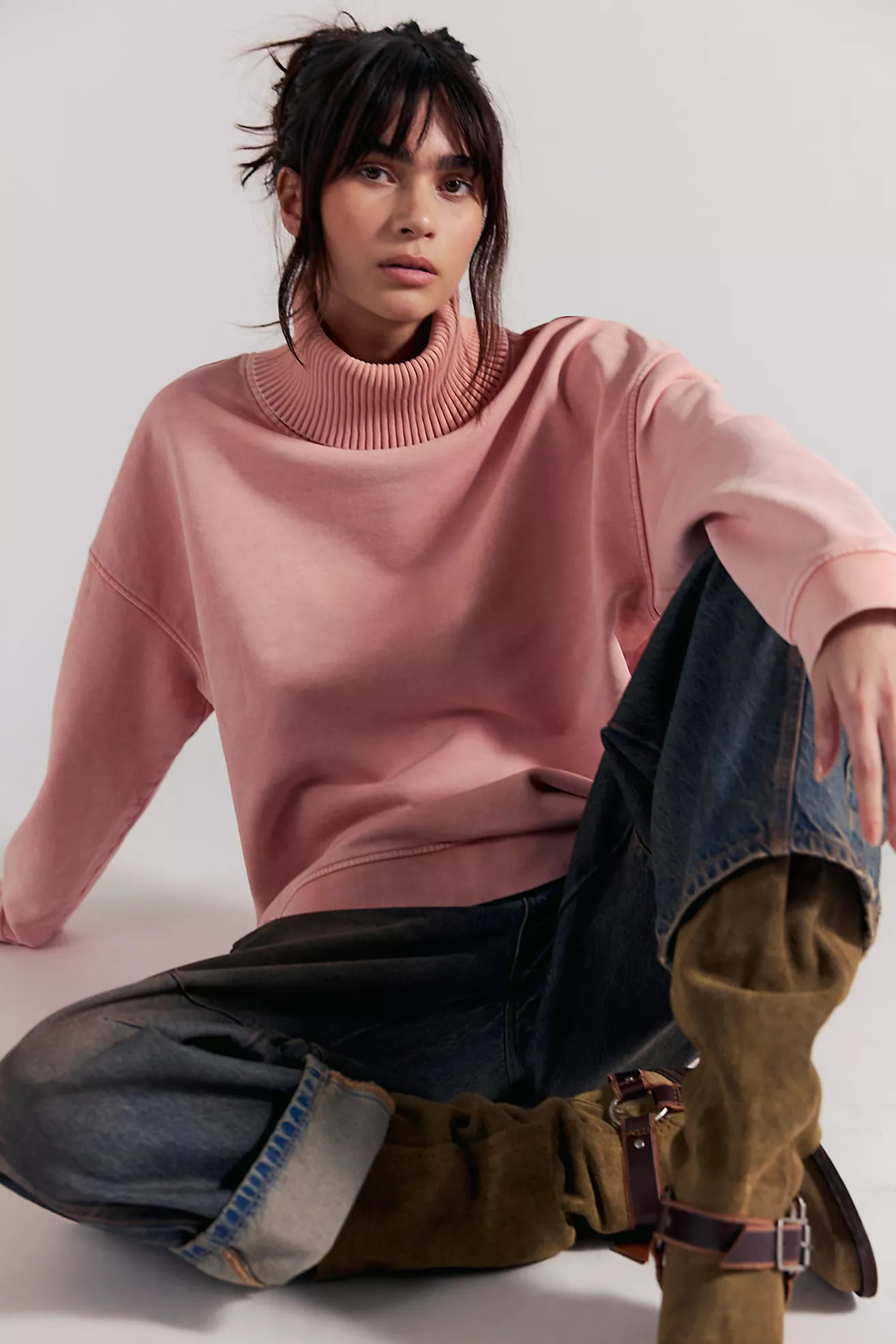 OneTeaspoon Fleece Roll-Neck Sweatshirt | Free People (Global - UK&FR Excluded)