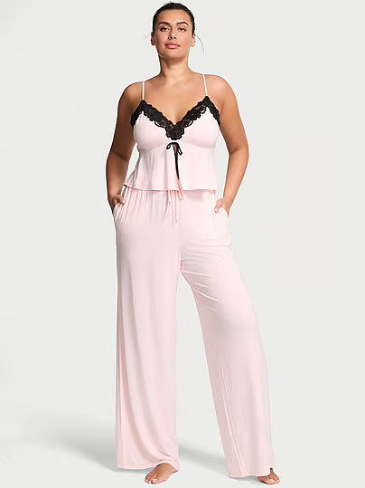 Modal Soft Lace-Trim Cami & Wide-Leg Pant Set, Pink, Xxlreg - Women's Pajama Sets - Victoria's Secret | Victoria's Secret (US / CA )