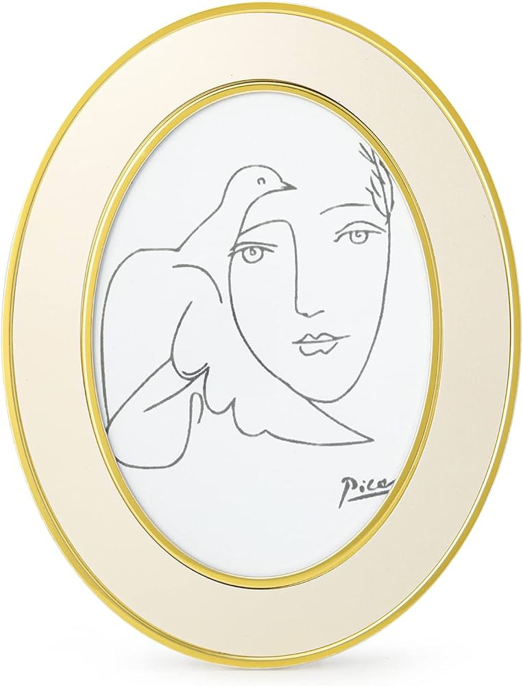 SWTHONY Oval 5 x 7 Picture Frames, Gold Modern 5 by 7 Picture Frame with High Definition Glass Fr... | Amazon (US)