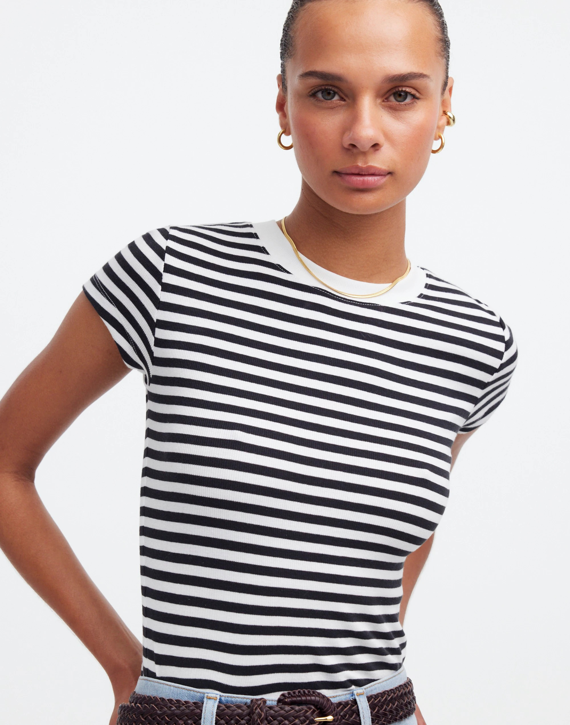 Supima&reg; Rib Tee in Stripe | Madewell