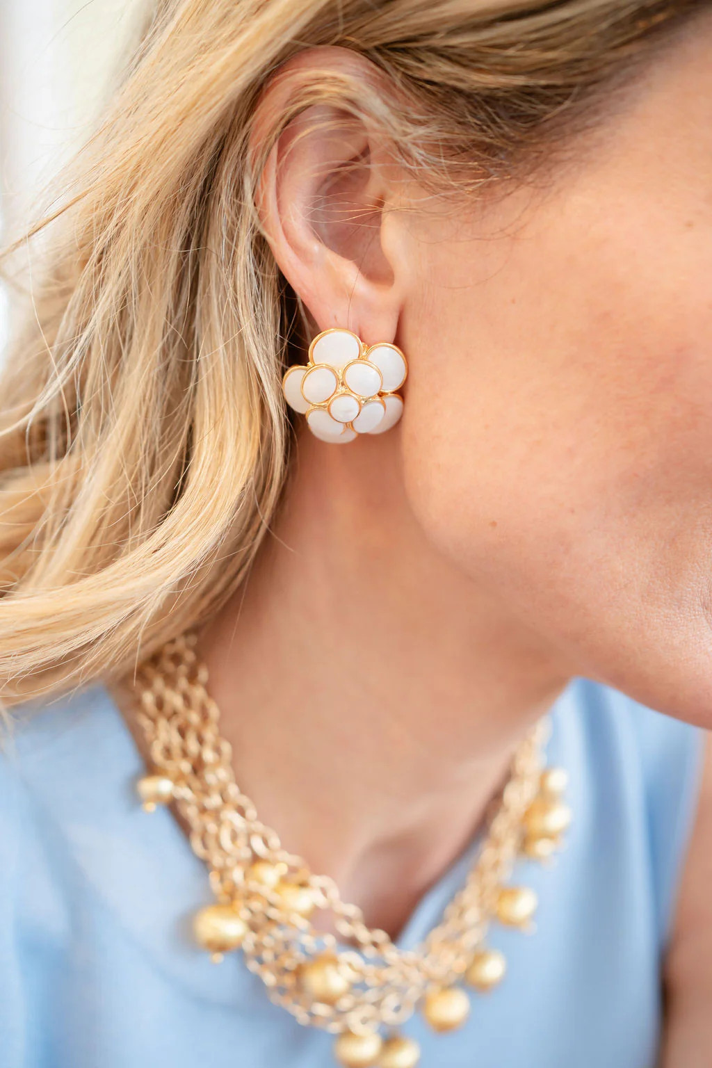 Annie - Mother of Pearl Flower Stud - 18k Gold Plated | Lisi Lerch Inc