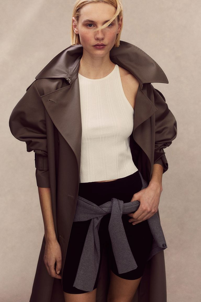 Rib-knit Tank Top - Round Neck - Sleeveless - Cream - Ladies | H&M US | H&M (US + CA)