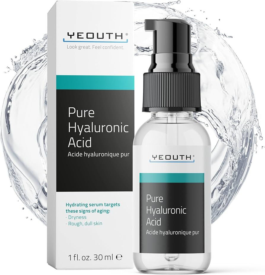 YEOUTH 100% Pure Hyaluronic Acid Serum for Face, Hydrating Serum for Dull Skin, Anti Aging Serum,... | Amazon (UK)