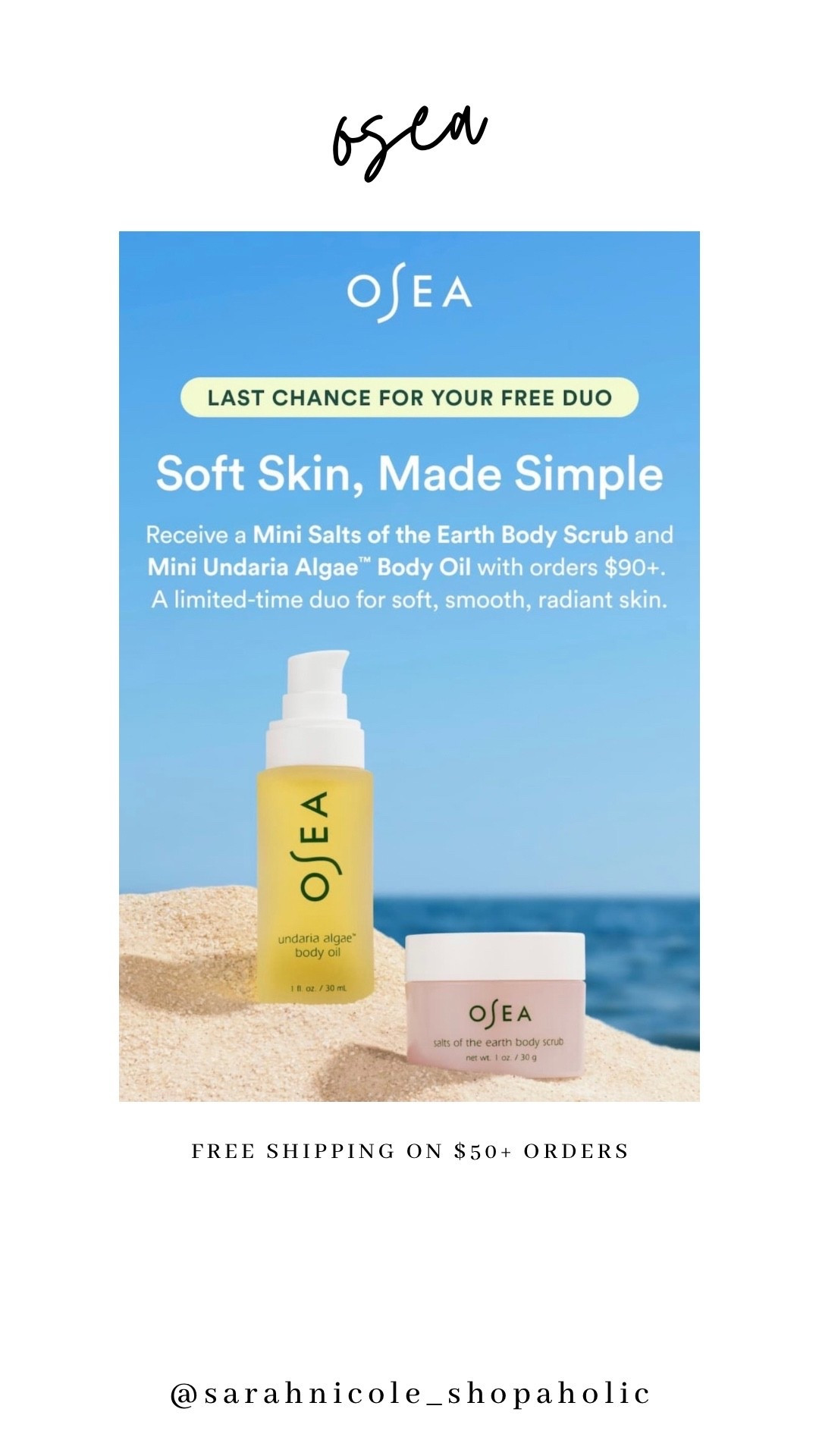 I love Osea products. I use there skincare collection daily and I use their salt of the earth body scrub a few times a week  

#LTKBeauty #LTKSaleAlert