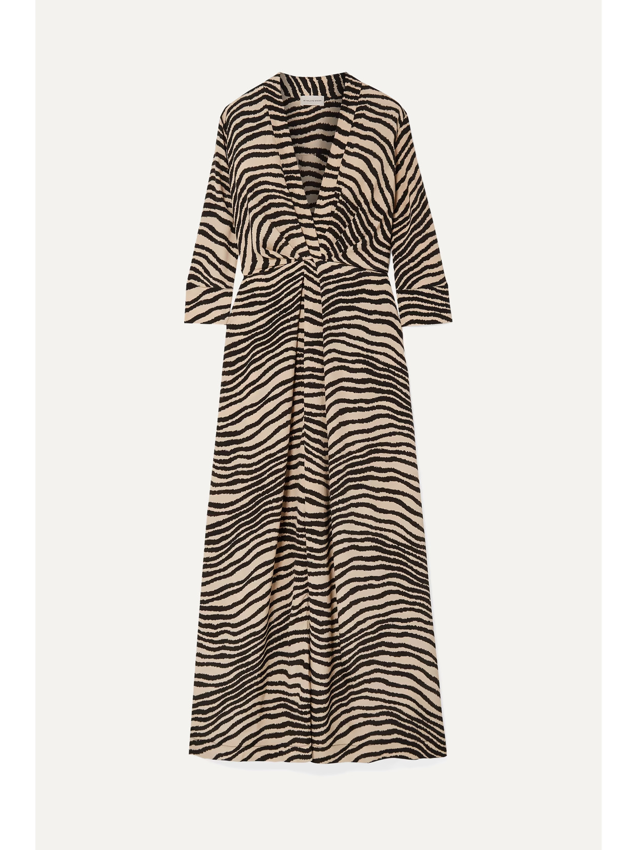 BY MALENE BIRGER - Diya Zebra-print Gathered Crepe De Chine Maxi Dress - Animal print | NET-A-PORTER (US)