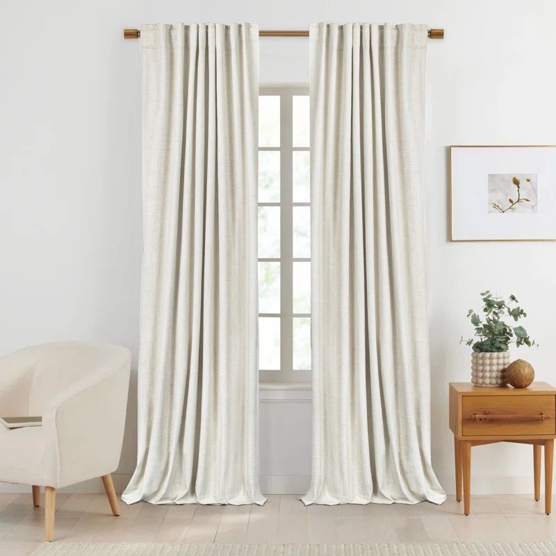 Graciella Thermal Insulated Faux Linen Max Blackout Curtains Back Tab/Rod Pocket Bedroom Drapes | Wayfair North America