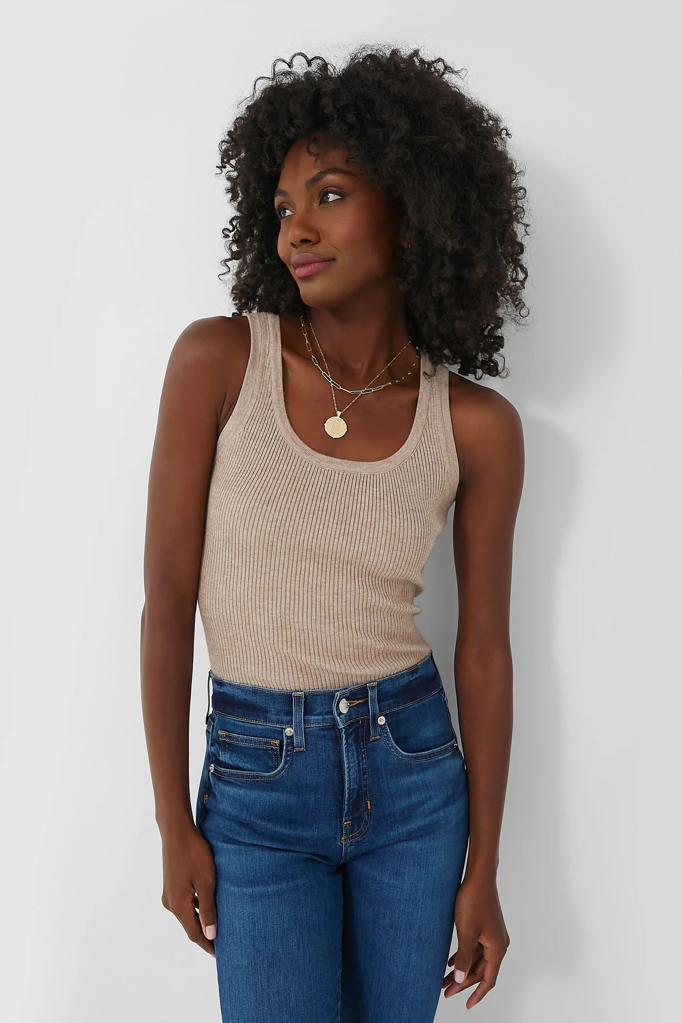 Oat Shelby Rib Knit Tank | Tuckernuck (US)