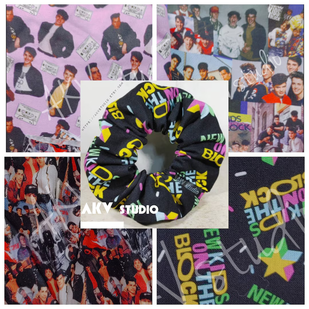 Boy Band Scrunchie. 3 Options Available. Thin, Thick Hair or Zipper. 4 Fabrics Available. Read It... | Etsy (US)