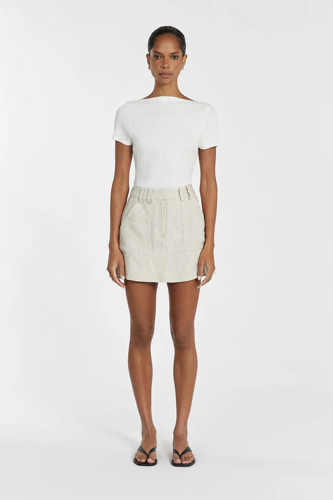 EVA NATURAL LINEN SKORT | DISSH