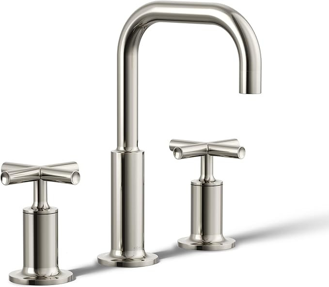 KOHLER K-14406-3-SN Purist® Widespread Bathroom Sink Faucet, Bathroom Faucets, 3-Hole with Low C... | Amazon (US)