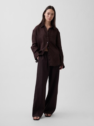 Linen-Blend Easy Wide-Leg Pants | Gap (US)