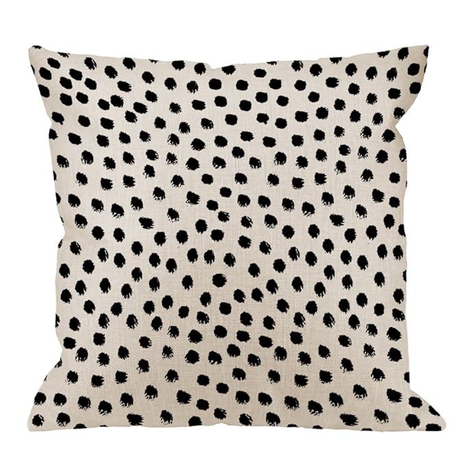 HGOD DESIGNS Polka Dots Decorative Throw Pillow Cover Case,Brush Strokes Dots Cotton Linen Outdoo... | Amazon (US)