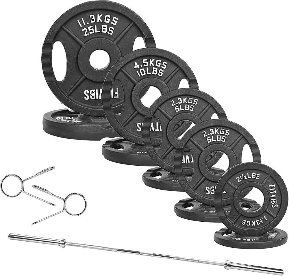 Fitvids Olympic Cast Iron 2-Inch Weight Plates Including | Amazon (US)