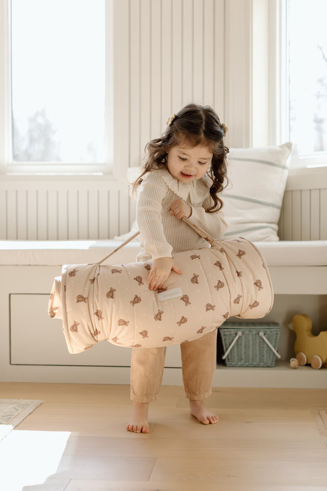 Organic Cotton (OEKO-TEX) Toddler Nap Mat | Teddy Bear Daycare Nap Mat With Pillow and Blanket | ... | Etsy (US)