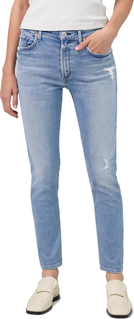 Ella High Waist Slim Crop Straight Leg Jeans | Nordstrom