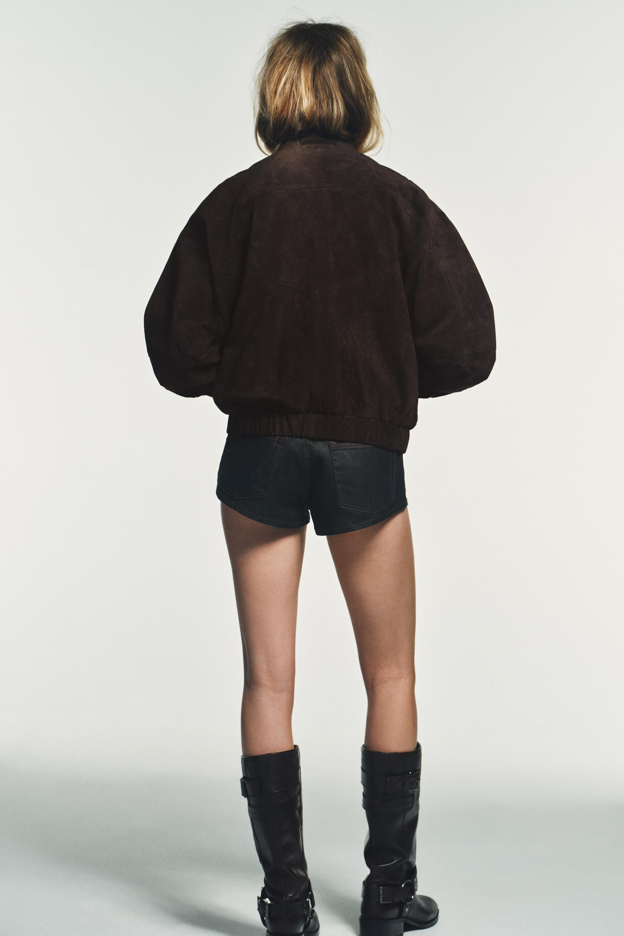 100% SUEDE LEATHER BOMBER JACKET | Zara UK