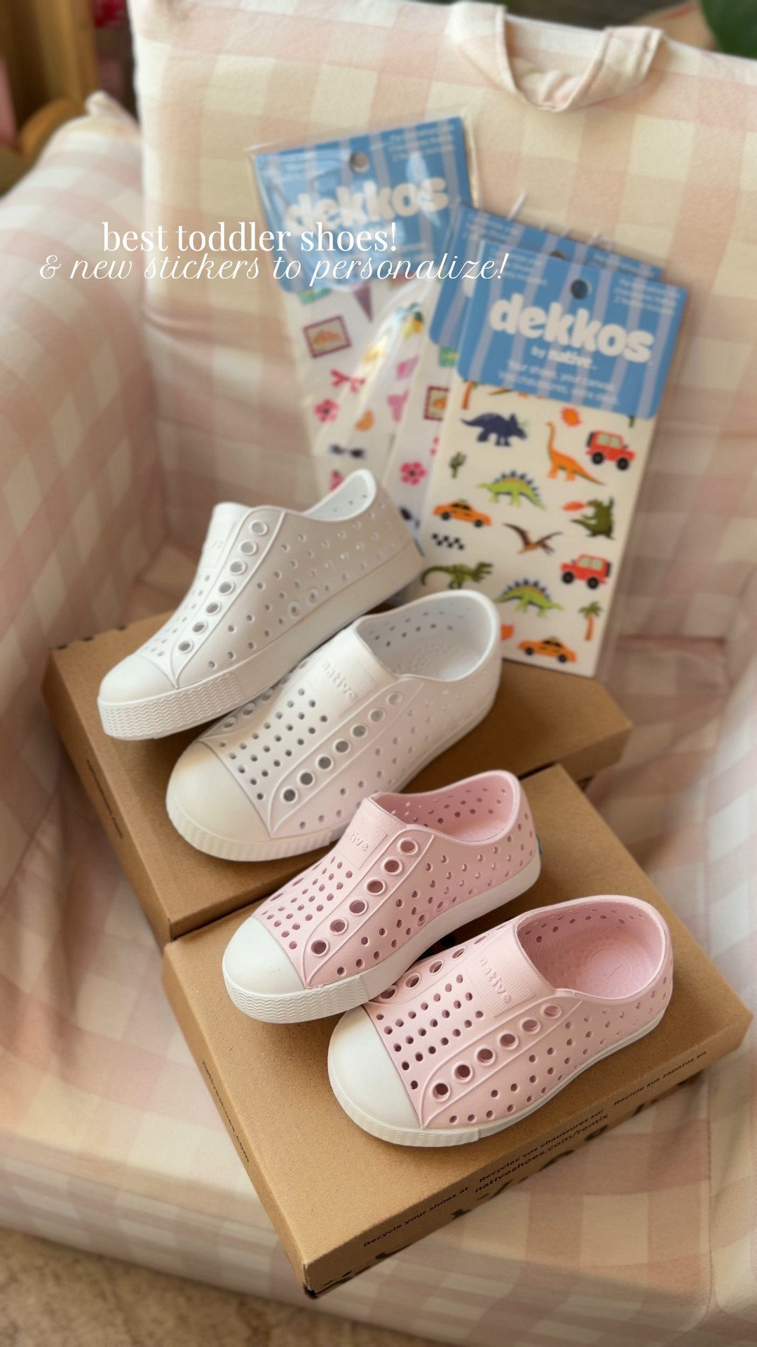 The best toddler shoes! So thankful Native sent us some new ones for the season in the kids sizes!!! They can even personalize with these adorable stickers!!! 🥹🥹💖 love! 

Evelyn’s in a size 5, Ollie’s in a size 9! They run TTS! 😍

Toddler shoes, spring / summer shoes, easy clean, wipe off shoes, stickers, native shoes 

#LTKKids #LTKSeasonal