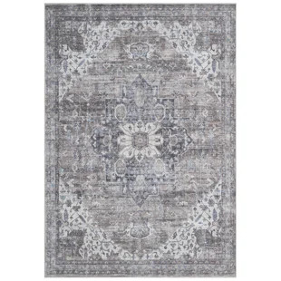 Langley Street Kulas Oriental Machine Washable Gray Area Rug | Wayfair | Wayfair North America