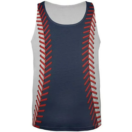 Baseball League Navy Blue and White All Over Mens Tank Top Multi SM | Walmart (US)