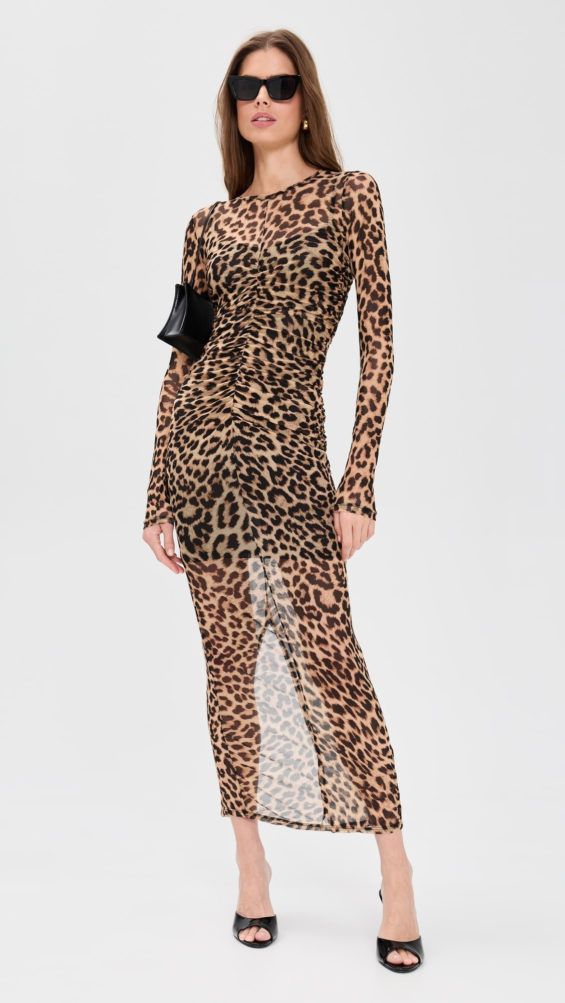 Mesh Ruched Maxi Dress | Shopbop