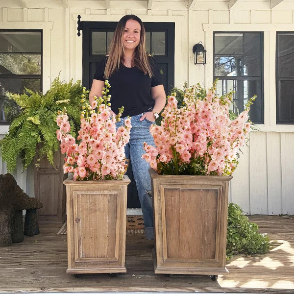Rolling Reclaimed Wood Outdoor Planter Box, Set of Two - Decor Steals | Decor Steals