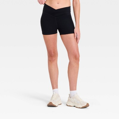 Women's Crossover Cinched Bike Shorts 3" - JoyLab™ Black XXS | Target