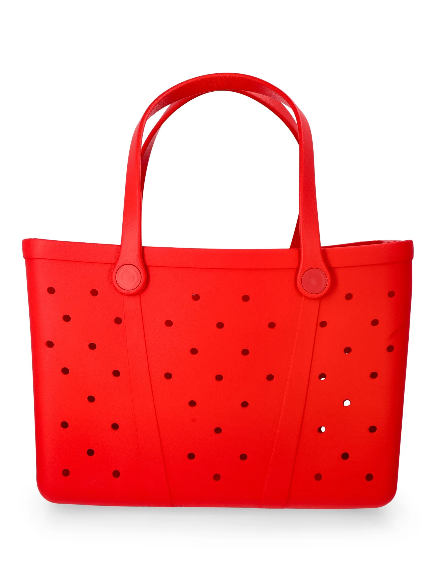 Time and Tru Women's Lightweight Beach Tote Bag, Red | Walmart (US)