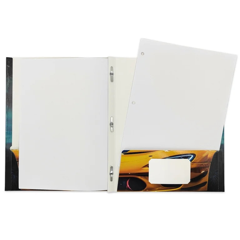 Pen+Gear Yellow Sports Car 3-Prong 2-Pocket Paper Folder | Walmart (US)