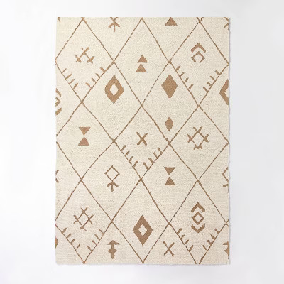 Claybourne Hand Tufted Geometric Shag Two-Tone Diamond Wool/Jute Area Rug Ivory - Threshold™ de... | Target
