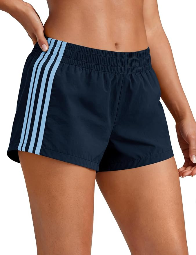 Shorts for Women Sweat Track Athletic Shorts Summer Low Rise Mini Side Stripes Gym Y2k Cute Girls... | Amazon (US)