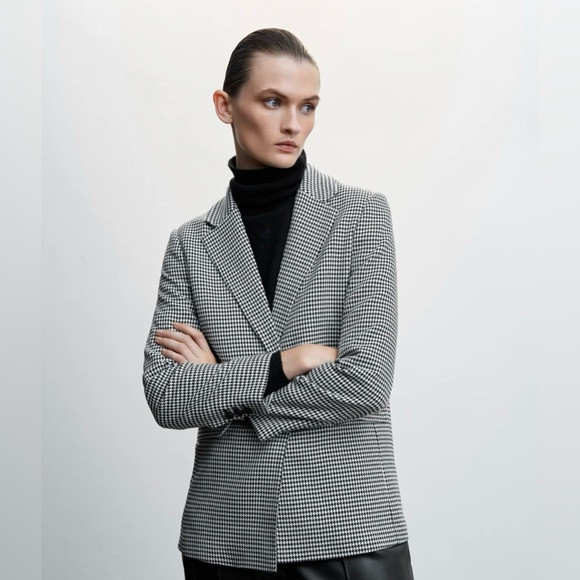 MANGO Houndstooth Blazer Size XS | Poshmark