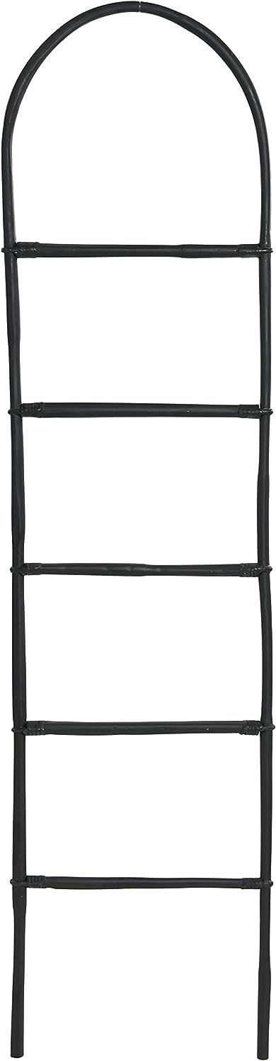 Creative Co-Op Decorative Bamboo Modern Towel Storage, Matte Black Finish Blanket Ladder | Amazon (US)