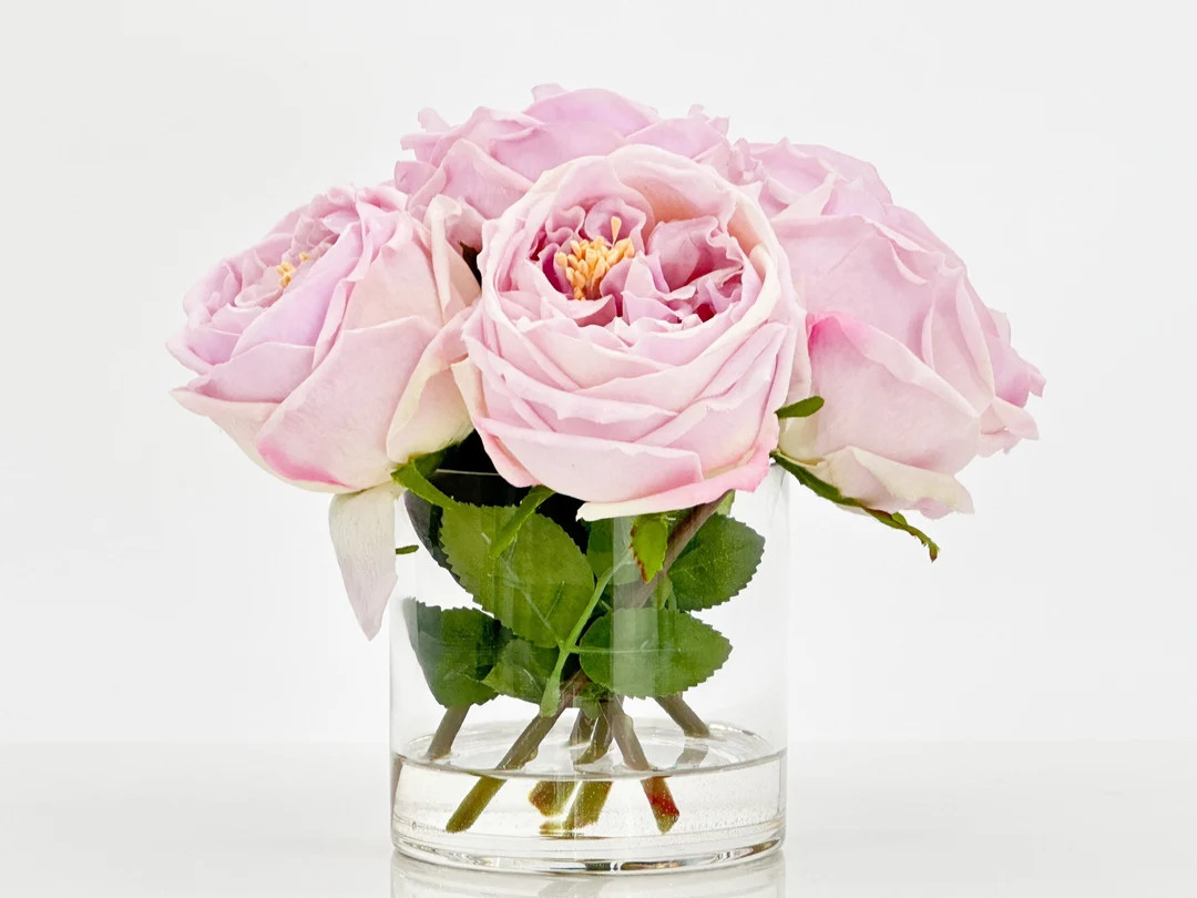 Lavender Austin Rose Arrangement Real Touch French Country - Etsy | Etsy (US)