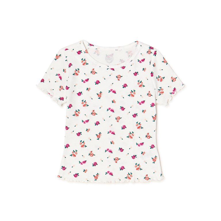 Wonder Nation Girls Waffle Top with Short Sleeves, Sizes 4-18 & Plus | Walmart (US)