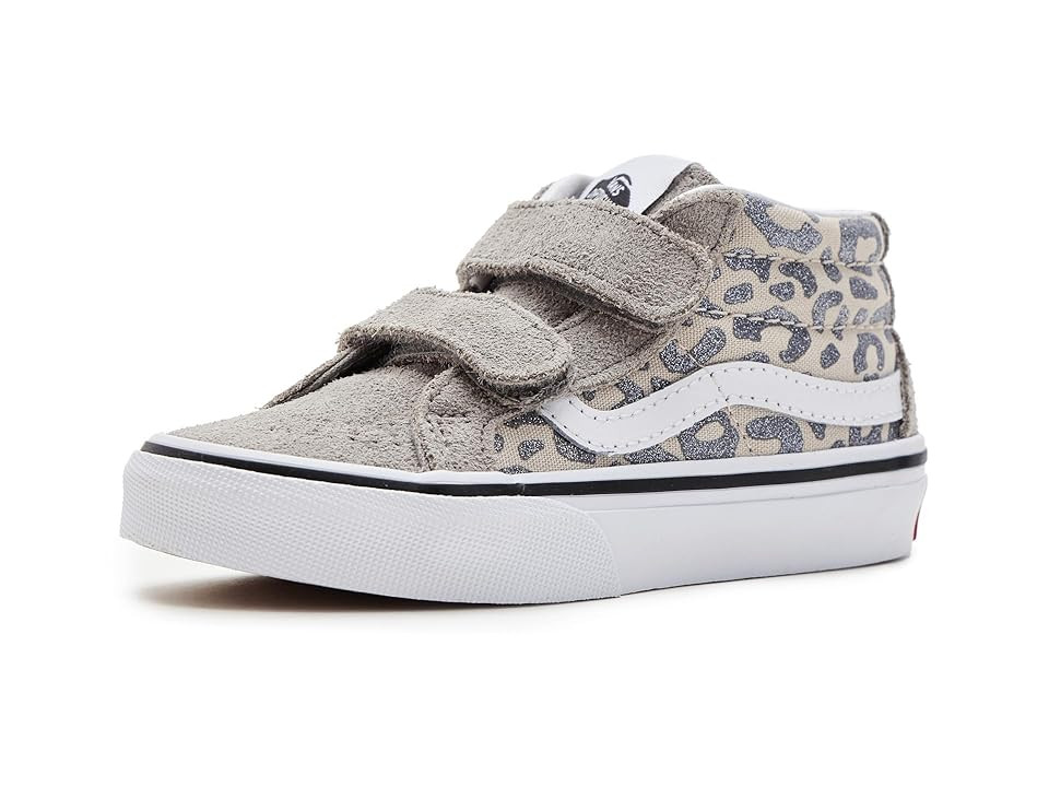 Vans Kids Sk8-Mid Reissue V (Little Kid) Kid's Shoes Leopard Glitter Gray : 3 Little Kid M, Leather/Canvas | Zappos