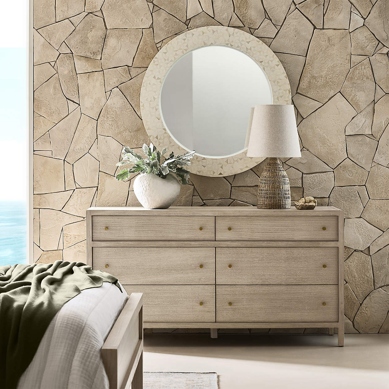Keane 64" Weathered Natural Solid Wood 6-Drawer Dresser + Reviews | Crate & Barrel | Crate & Barrel