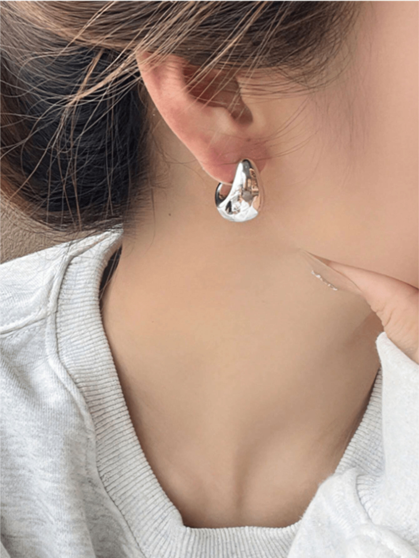 1 Paire De Boucles D'oreilles Géométriques En Forme De Goutte D'eau À La Mode | SHEIN