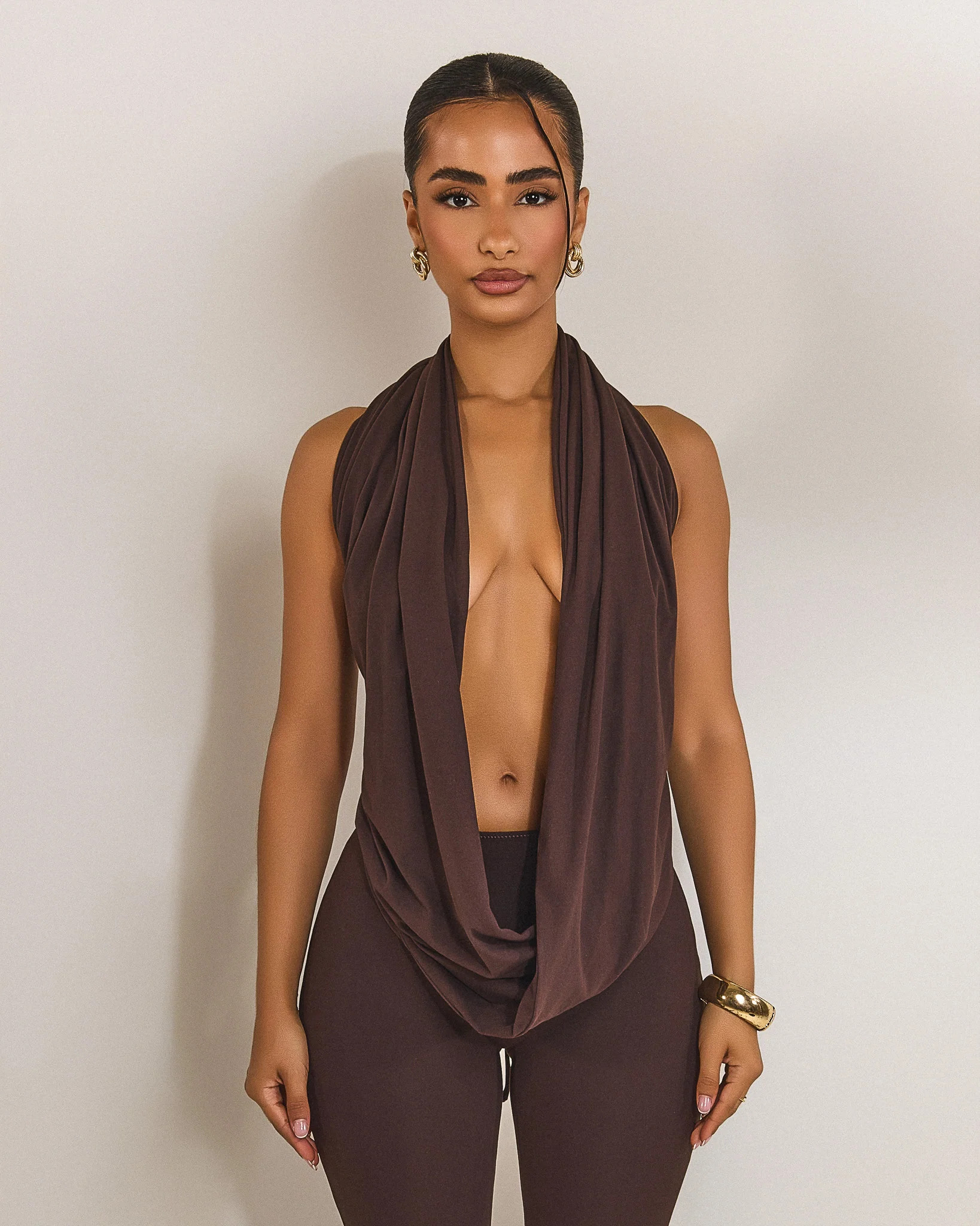 The Leia Top in Brown | Mars The Label