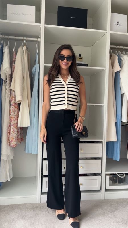 Love this striped vest!

These trousers are perfect for the office. Use discount code SL10