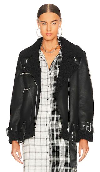Quinn Vegan Leather Jacket in Black | Revolve Clothing (Global)