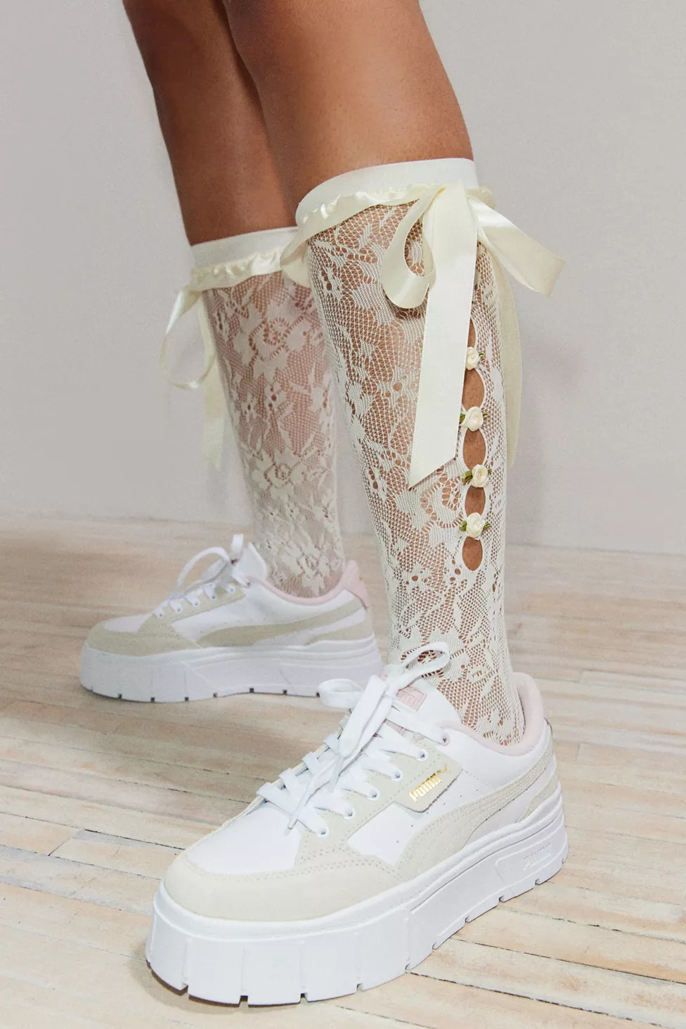 Rosette & Ribbon Lace Sock | Urban Outfitters (US and RoW)