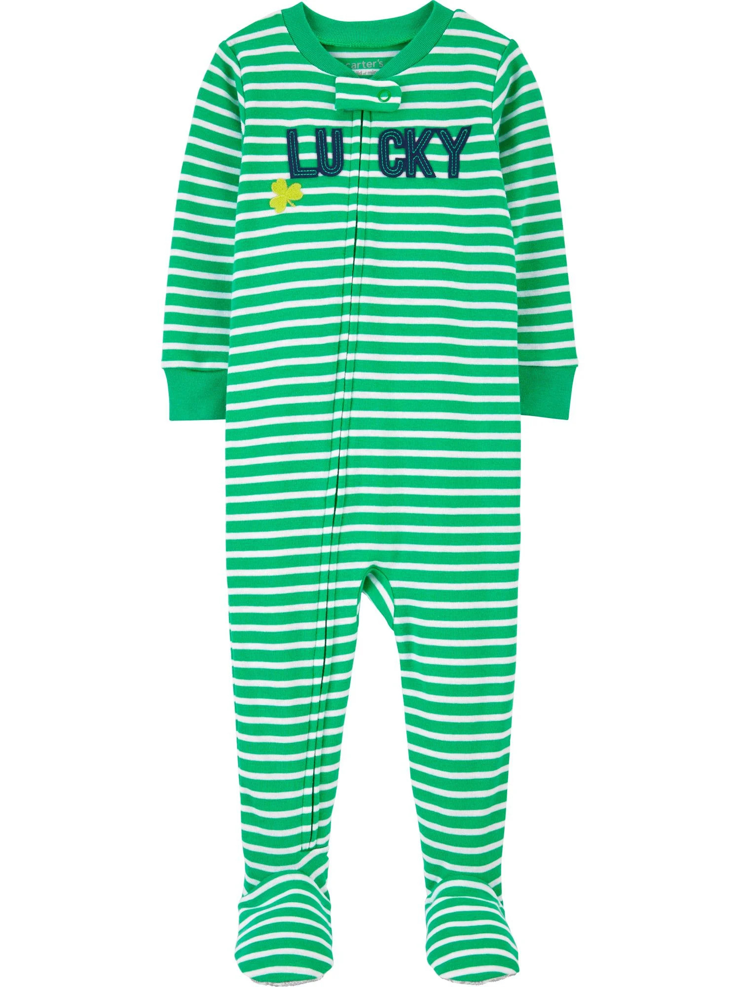 Carter's Child of Mine Baby Unisex St. Patrick's Day One-Piece Pajama, Sizes 12-24M | Walmart (US)