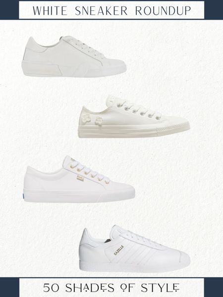 White sneakers are trending and I have rounded up my favorites for you. 

White sneaker round up, white tennis shoes, converse sneakers, dolce vita sneakers, kids sneakers

#LTKstyletip #LTKover40 #LTKshoecrush