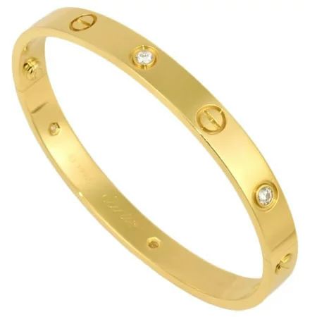 Authenticated Used Cartier LOVE Bracelet K18YG Half Diamond #17 Bangle Love B6013900 | Walmart (US)