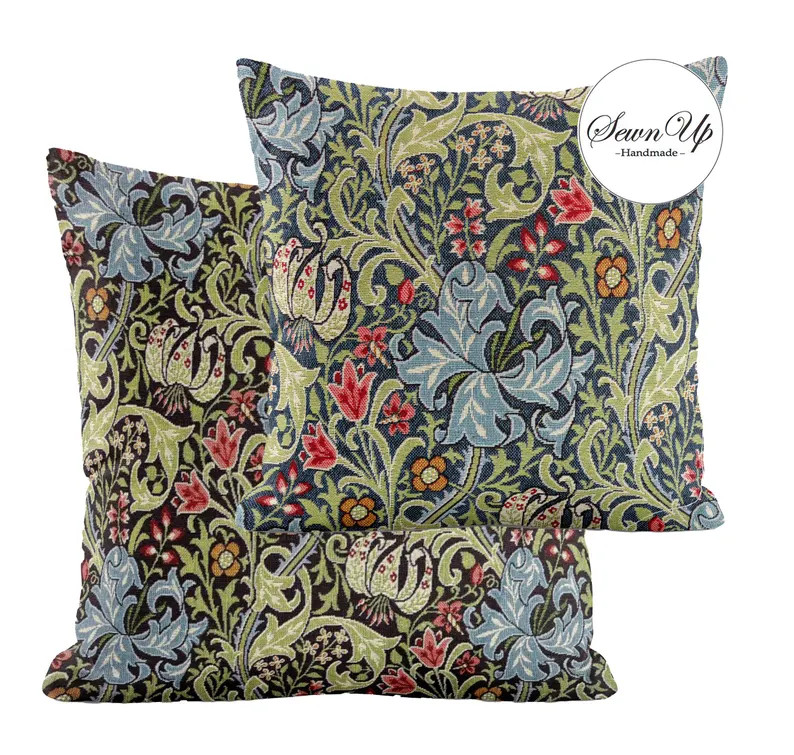 Cushion Cover 28 Sizes William Morris Golden Lily Tapestry Cotton Handmade Floral Flowers Victori... | Etsy (US)