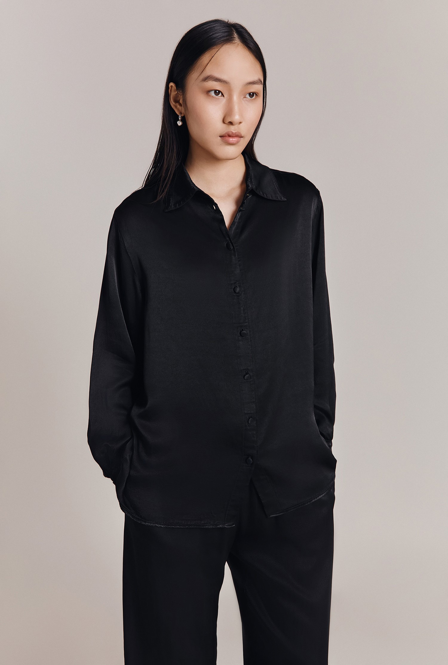 Ellie Satin Shirt

                        Black | Ghost