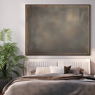 Extra Large Wall Art Fabric Print - Warm Neutral Gradient Abstract Field Artwork Decor for Living Room or Bedroom - "Frame Assembly Required (Unfinish | Wayfair North America