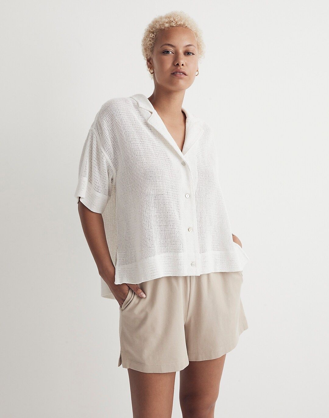 Cotton Mesh Camp Shirt | Madewell